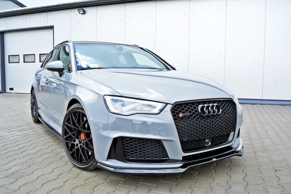 Street+ Spoilerlippe Front Ansatz V.1 passend für Audi RS3 8V Sportback schwarz Hochglanz – Ansicht 3