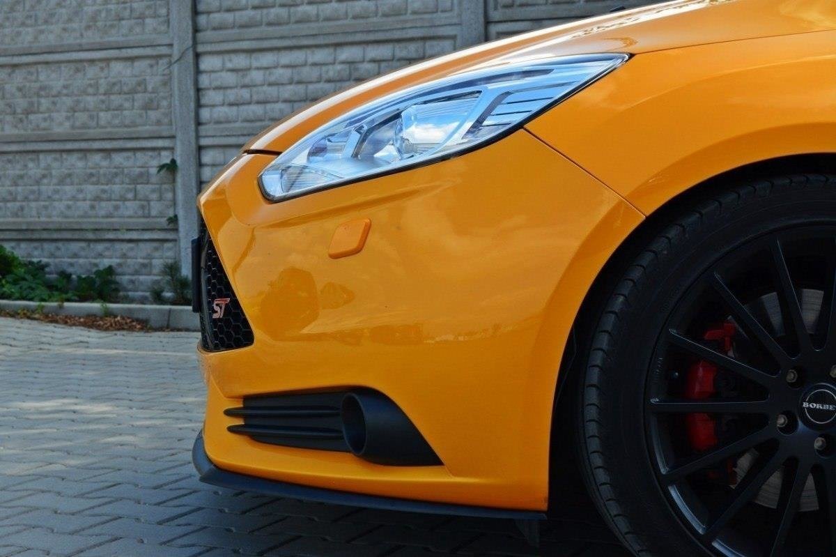 Street+ Spoilerlippe Front Ansatz passend für Ford Focus ST Mk3 (Cupra) schwarz Hochglanz – Ansicht 3