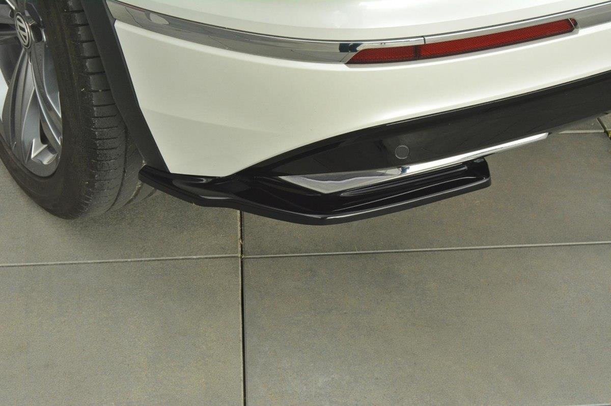 Heck Ansatz Flaps Diffusor passend für Vw Tiguan Mk2 R-Line schwarz Hochglanz – Ansicht 3