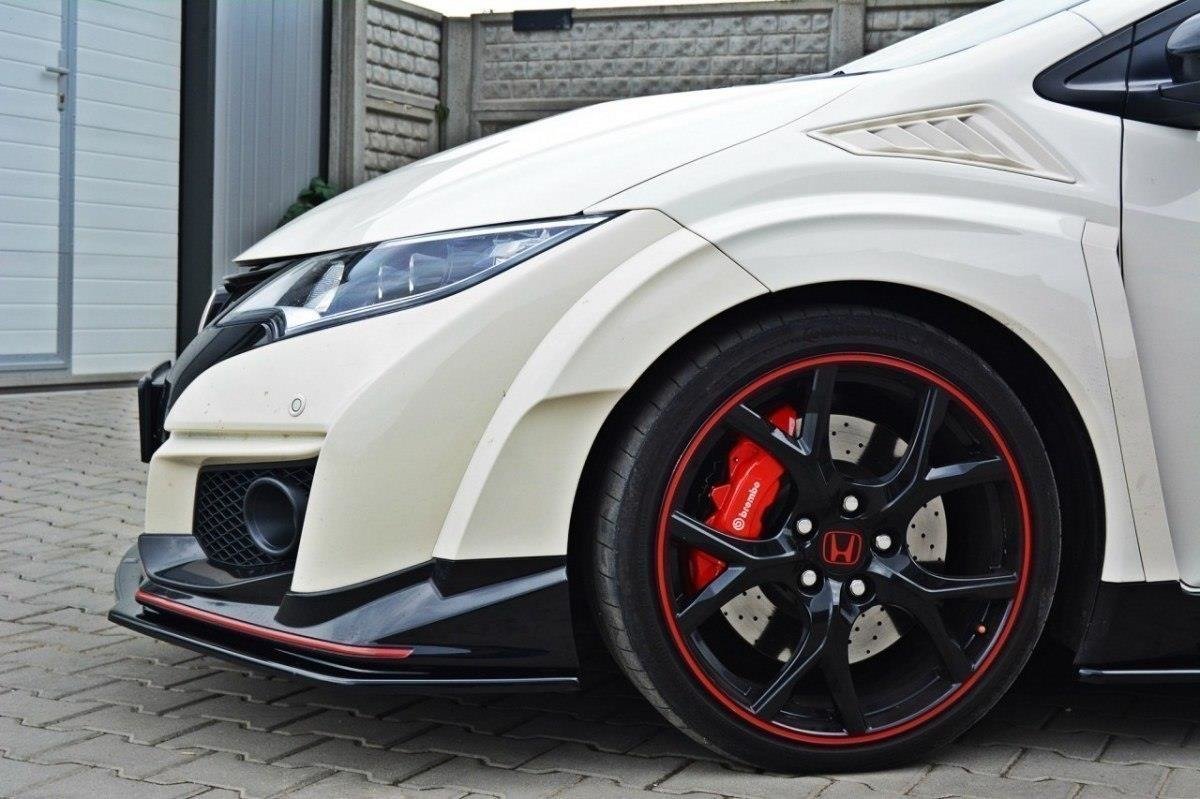 Street+ Spoilerlippe Front Ansatz passend für v.1 HONDA CIVIC IX TYPE R schwarz Hochglanz – Ansicht 4