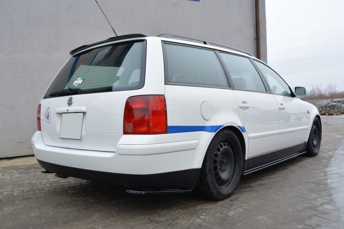 Heck Ansatz Flaps Diffusor passend für VW PASSAT B5 Kombi schwarz Hochglanz – Ansicht 1