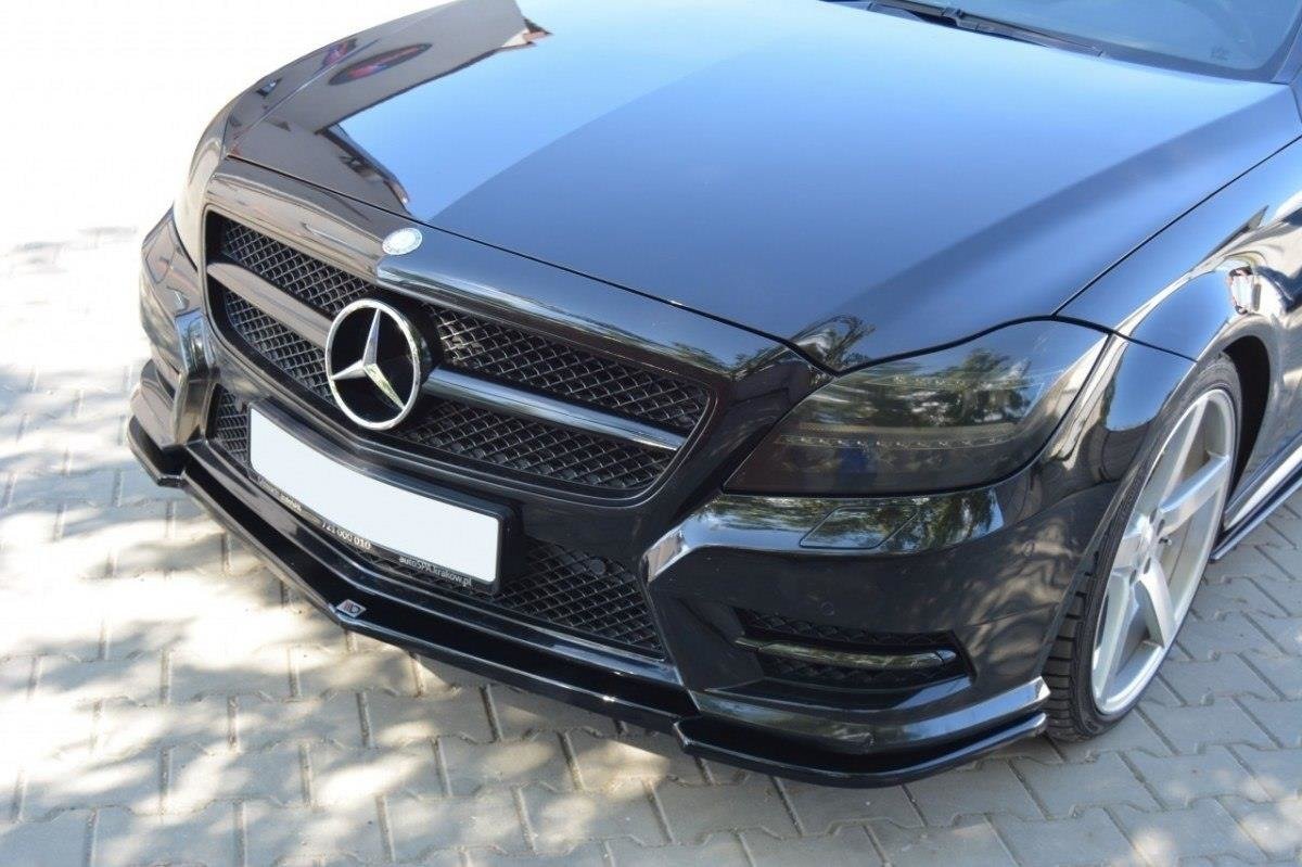 Street+ Spoilerlippe Front Ansatz passend für Mercedes-Benz CLS AMG-Line C218 schwarz Hochglanz – Ansicht 1