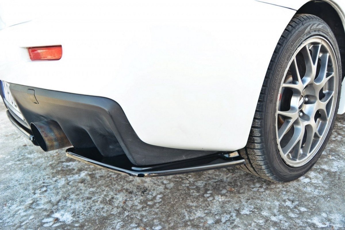 Heck Ansatz Flaps Diffusor passend für Mitsubishi Lancer Evo X schwarz Hochglanz – Ansicht 3