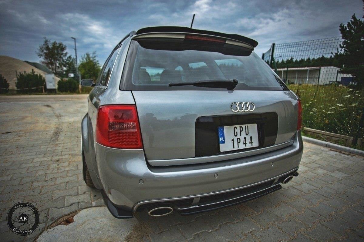 Heck Ansatz Flaps Diffusor passend für AUDI RS6 C5 AVANT schwarz Hochglanz – Ansicht 4