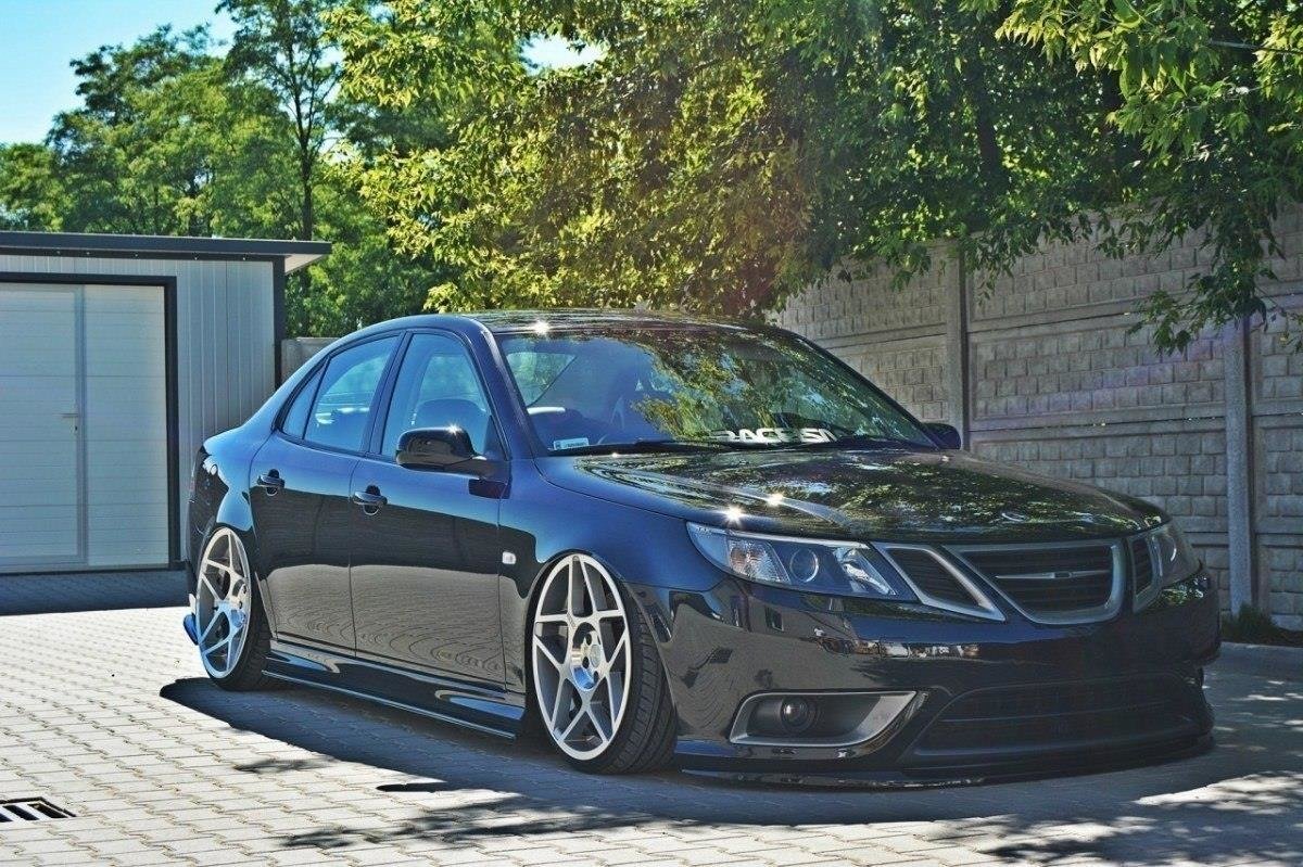 Street+ Spoilerlippe Front Ansatz passend für SAAB 9-3 TURBO X schwarz Hochglanz – Ansicht 3
