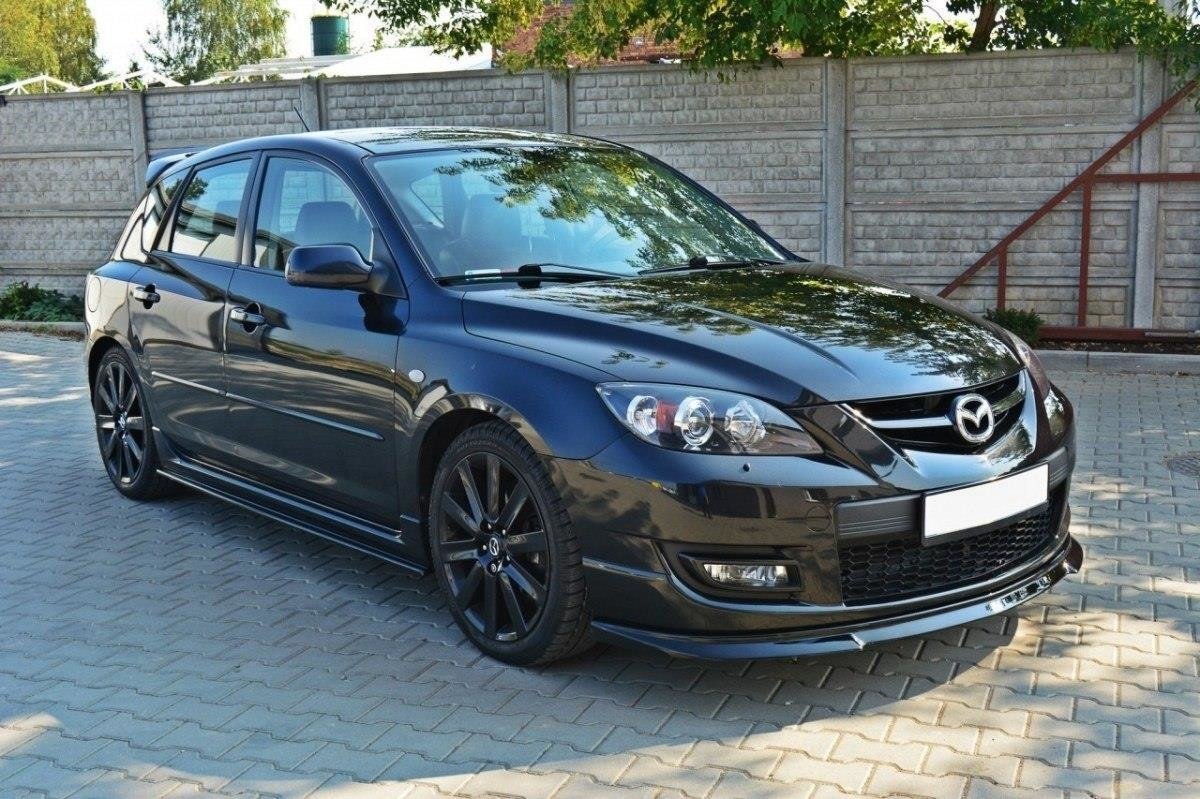 Street+ Spoilerlippe Front Ansatz passend für Mazda 3 MPS Mk1 schwarz Hochglanz – Ansicht 4
