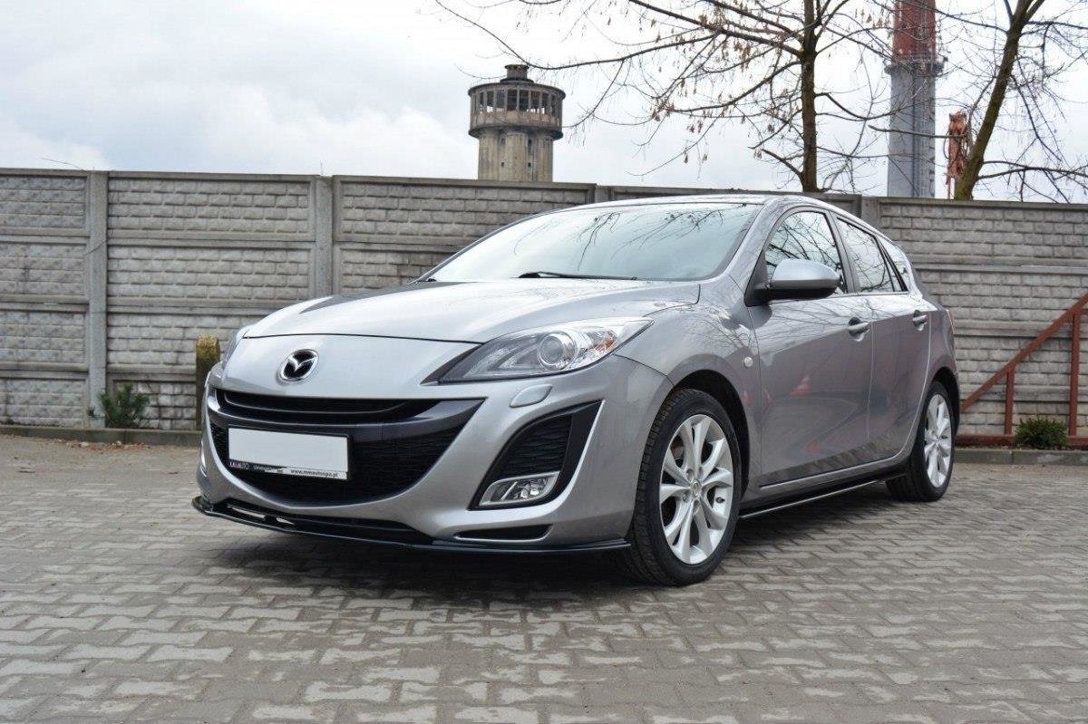 Street+ Spoilerlippe Front Ansatz passend für MAZDA 3 MK2 SPORT (vor Facelift) schwarz Hochglanz – Ansicht 4
