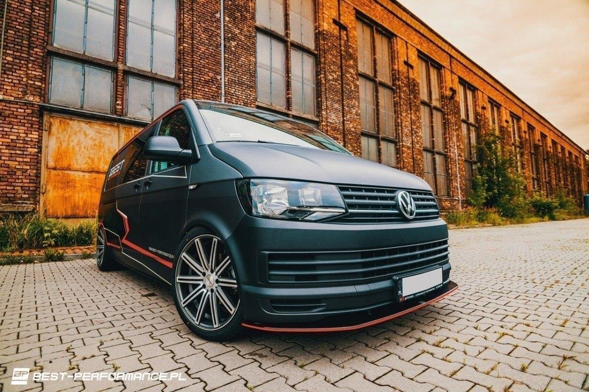 VOLKSWAGEN T6 Street+ Spoilerlippe Front Ansatz passend für v.1 schwarz Hochglanz – Ansicht 4