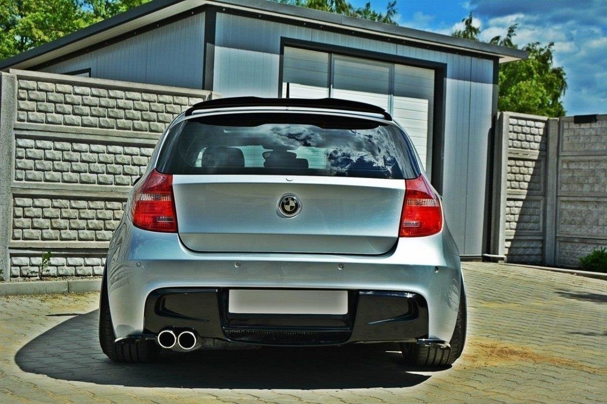 Heck Ansatz Flaps Diffusor passend für BMW 1er E87 Standard/M-Performance schwarz Hochglanz – Ansicht 4