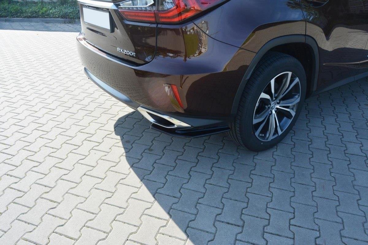 Heck Ansatz Flaps Diffusor passend für Lexus RX Mk4 T schwarz Hochglanz – Ansicht 1