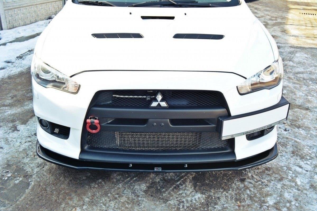 Street+ Spoilerlippe Front Ansatz V.1 passend für Mitsubishi Lancer Evo X schwarz Hochglanz – Ansicht 3