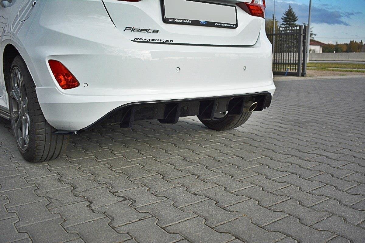 Heck Ansatz Flaps Diffusor V.1 passend für Ford Fiesta Mk8 ST-Line schwarz Hochglanz – Ansicht 1