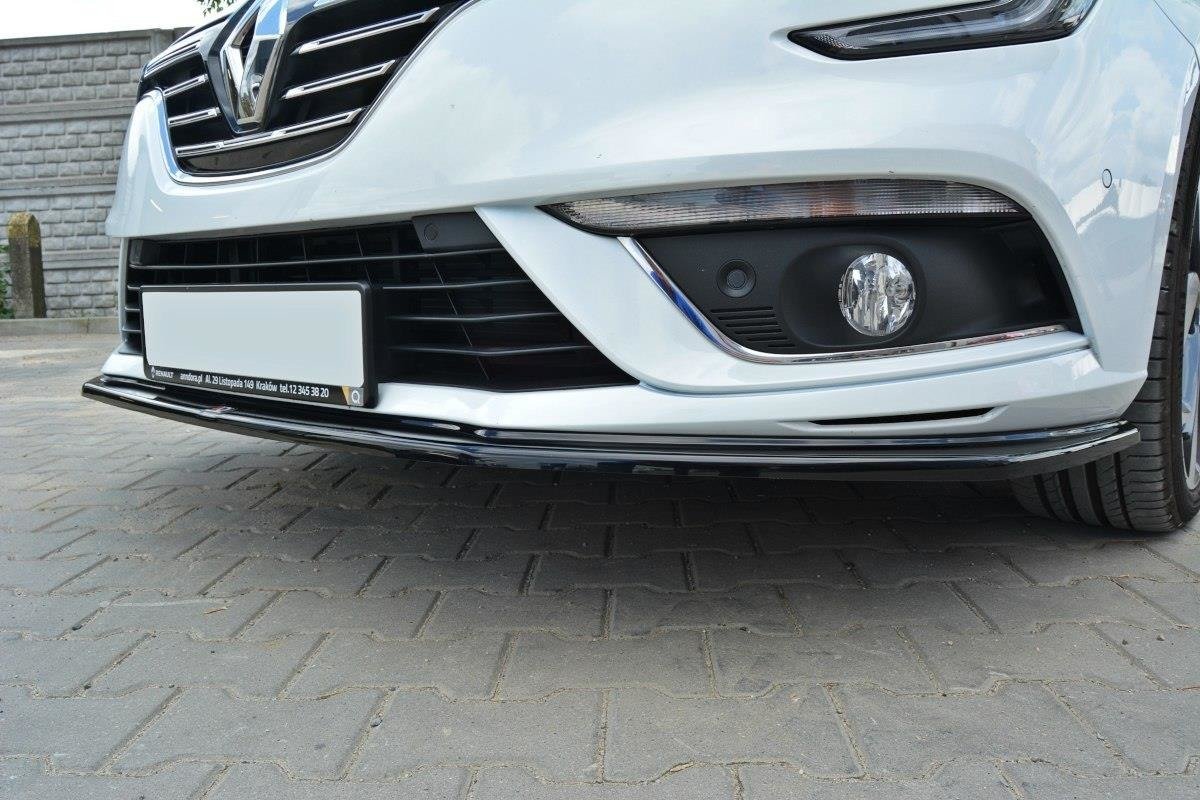 Street+ Spoilerlippe Front Ansatz V.1 passend für Renault Megane Mk4 Hatchback schwarz Hochglanz – Ansicht 3