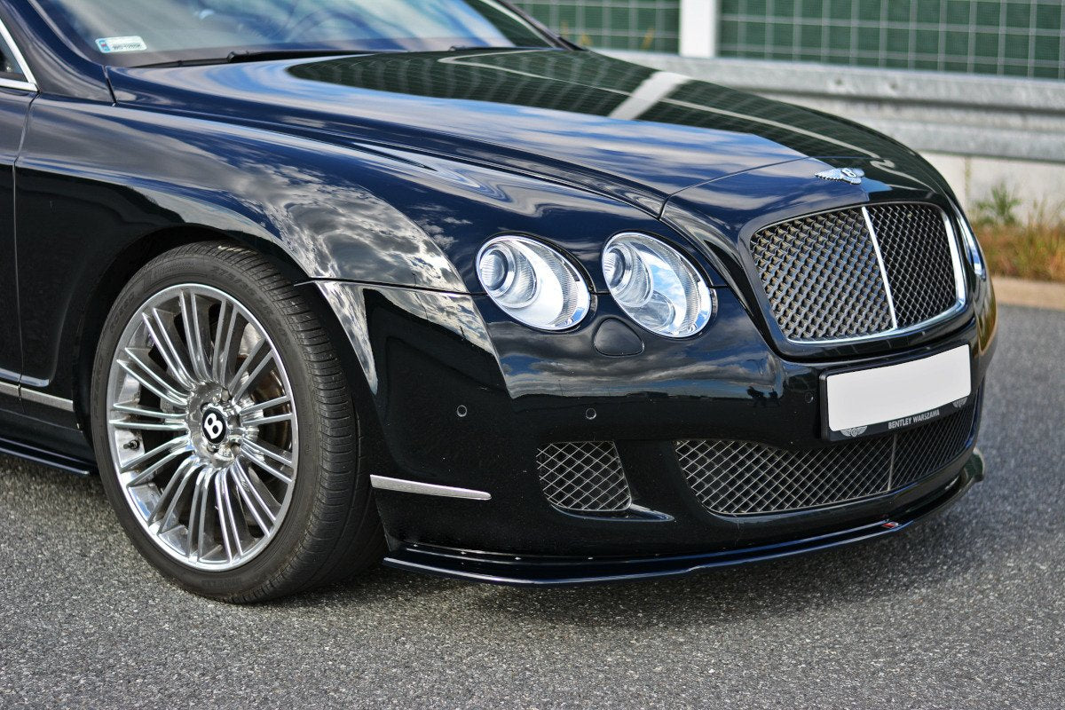 Street+ Spoilerlippe Front Ansatz V.1 passend für BENTLEY CONTINENTAL GT schwarz Hochglanz – Ansicht 1