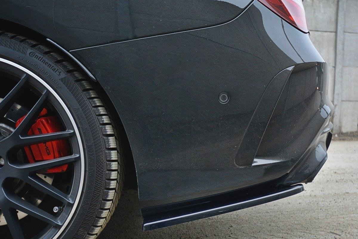 Heck Ansatz Flaps Diffusor passend für Mercedes CLA A45 AMG C117 Facelift schwarz Hochglanz – Ansicht 3