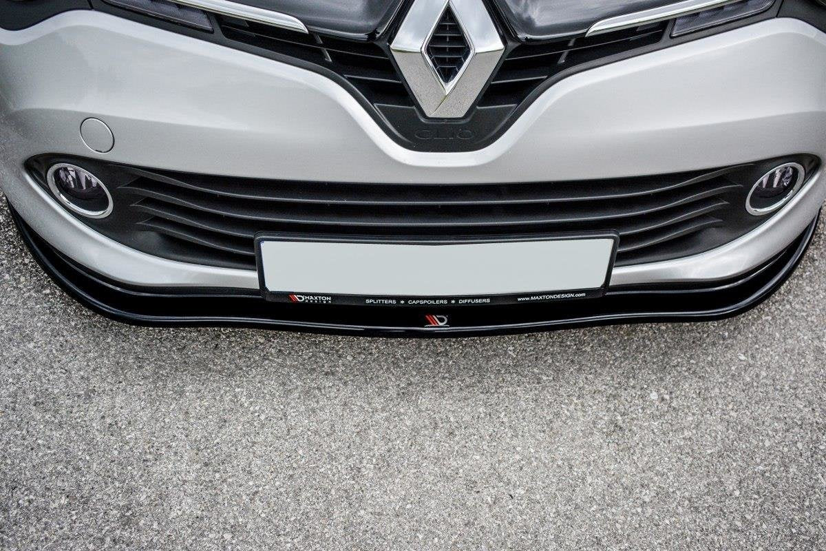 Street+ Spoilerlippe Front Ansatz V.1 passend für Renault Clio Mk4 schwarz Hochglanz – Ansicht 3