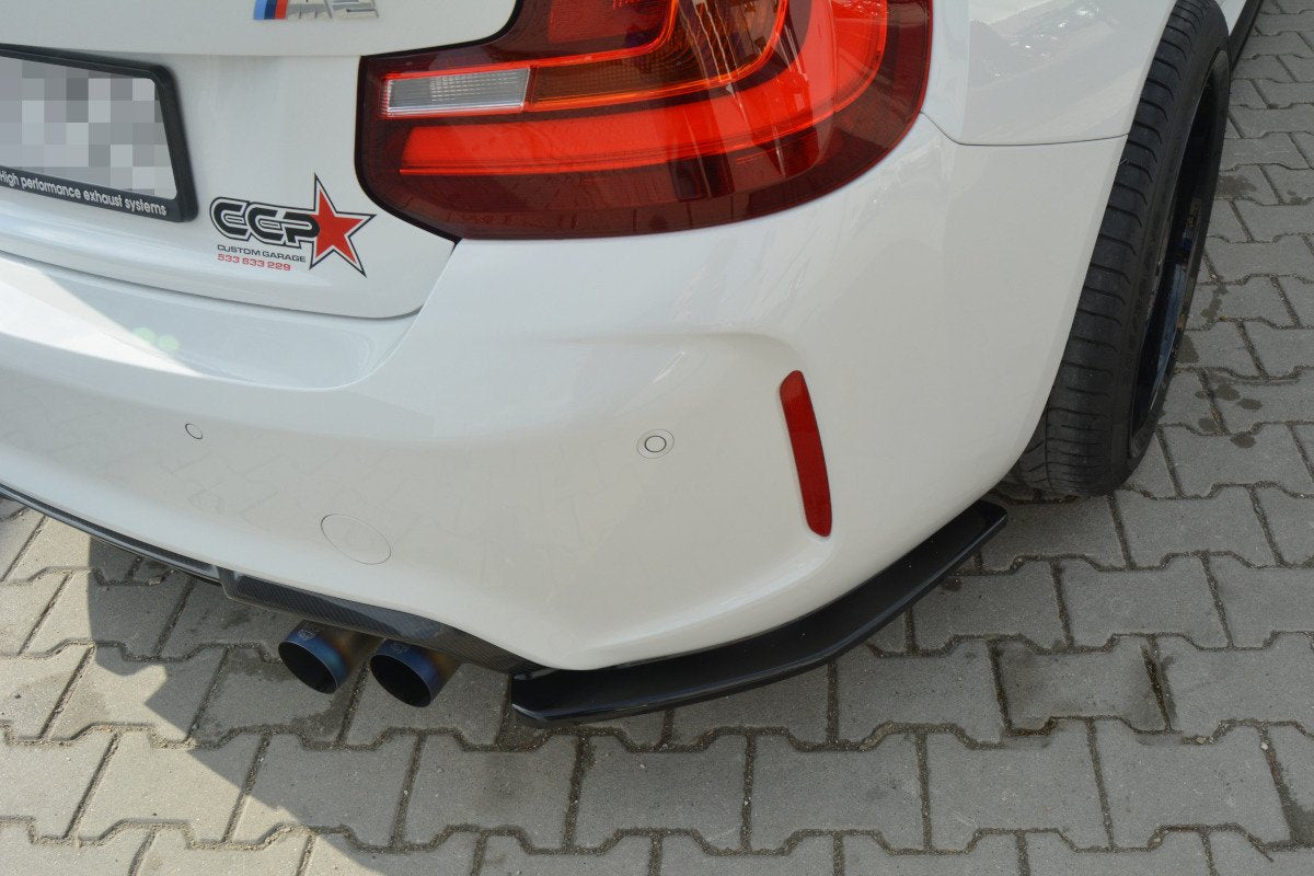 Heck Ansatz Flaps Diffusor passend für BMW M2 (F87) COUPÉ schwarz Hochglanz – Ansicht 3