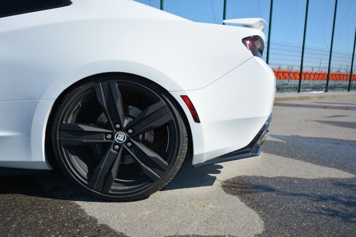 Heck Ansatz Flaps Diffusor passend für CHEVROLET CAMARO 6TH-GEN. PHASE-I 2SS COUPE schwarz Hochglanz – Ansicht 5
