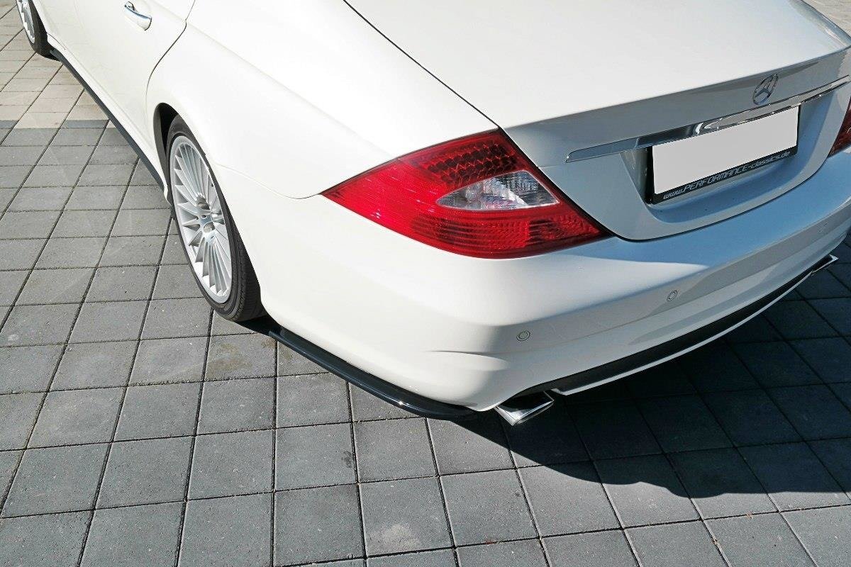 Heck Ansatz Flaps Diffusor passend für Mercedes CLS C219 55AMG schwarz Hochglanz – Ansicht 4