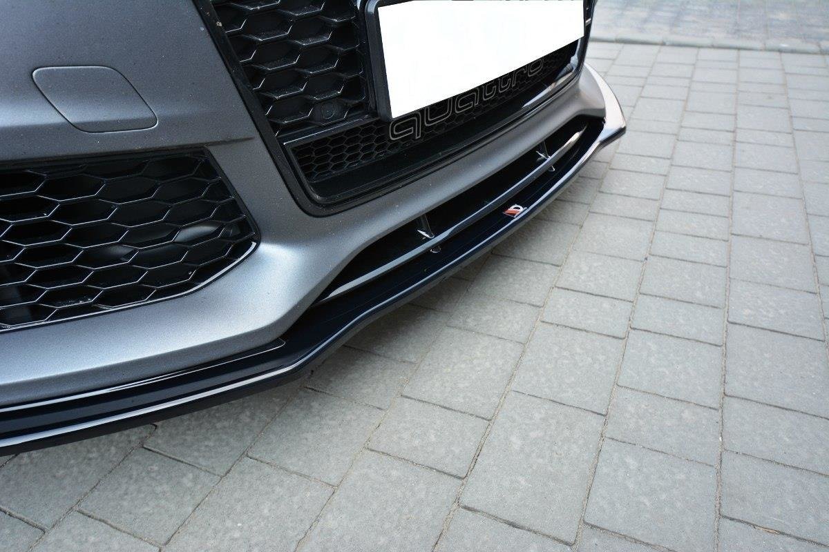 Street+ Spoilerlippe Front Ansatz V.1 passend für Audi RS7 C7 schwarz Hochglanz – Ansicht 4