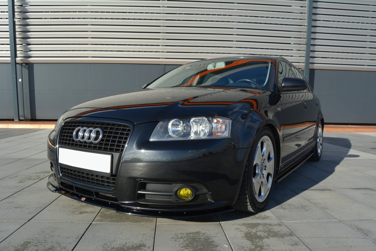 Street+ Spoilerlippe Front Ansatz passend für Audi A3 S-Line 8P schwarz Hochglanz – Ansicht 1