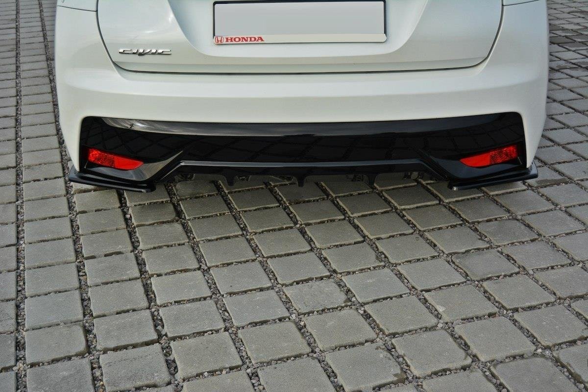 Heck Ansatz Flaps Diffusor passend für Honda Civic Mk9 Facelift schwarz Hochglanz – Ansicht 4