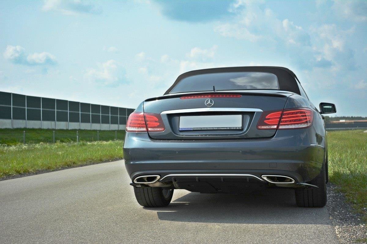 Diffusor Heck Ansatz passend für Mercedes - Benz E Coupe / Cabrio C207 Facelift / A207 Facelit schwarz Hochglanz – Ansicht 1