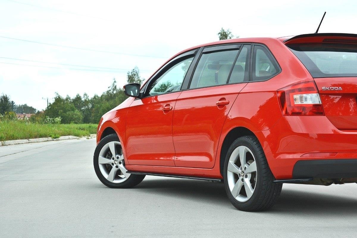 Street+ Seitenschweller Leisten passend für Skoda Rapid  schwarz Hochglanz – Ansicht 1