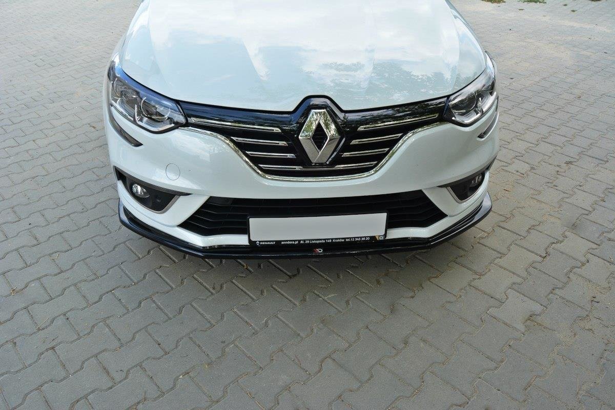 Street+ Spoilerlippe Front Ansatz V.1 passend für Renault Megane Mk4 Hatchback schwarz Hochglanz – Ansicht 4
