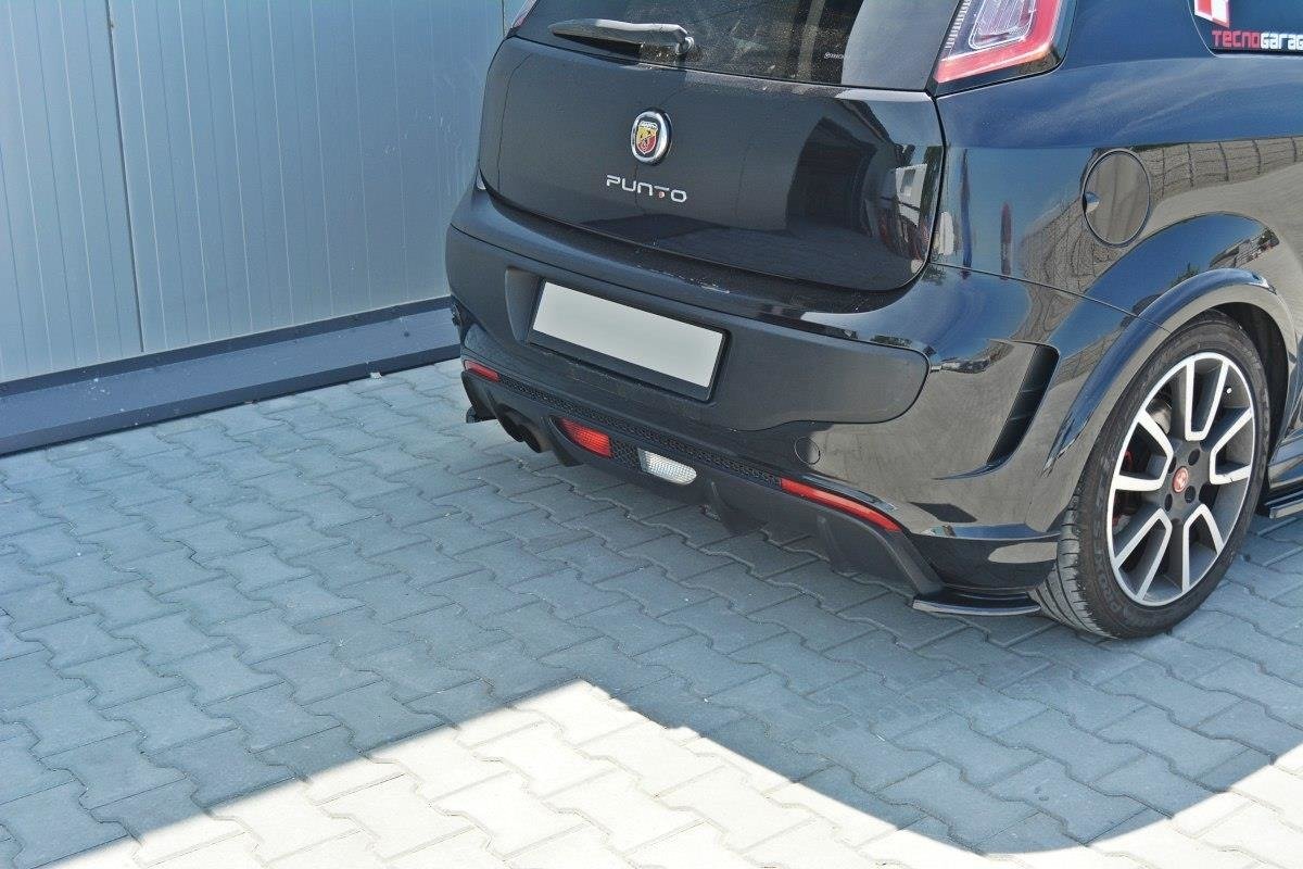 Heck Ansatz Flaps Diffusor passend für Abarth Punto Evo  schwarz Hochglanz – Ansicht 3