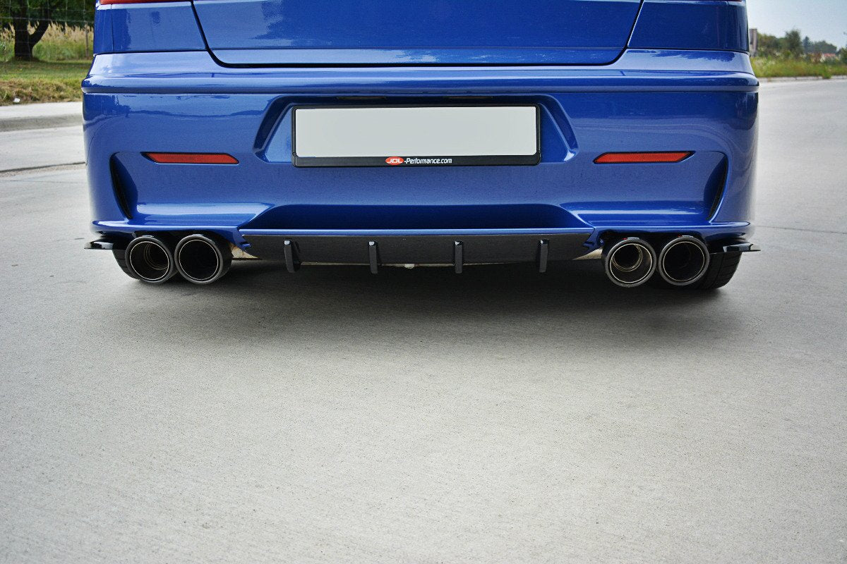 Heck Ansatz Flaps Diffusor passend für Alfa Romeo 156 GTA SW schwarz Hochglanz – Ansicht 4