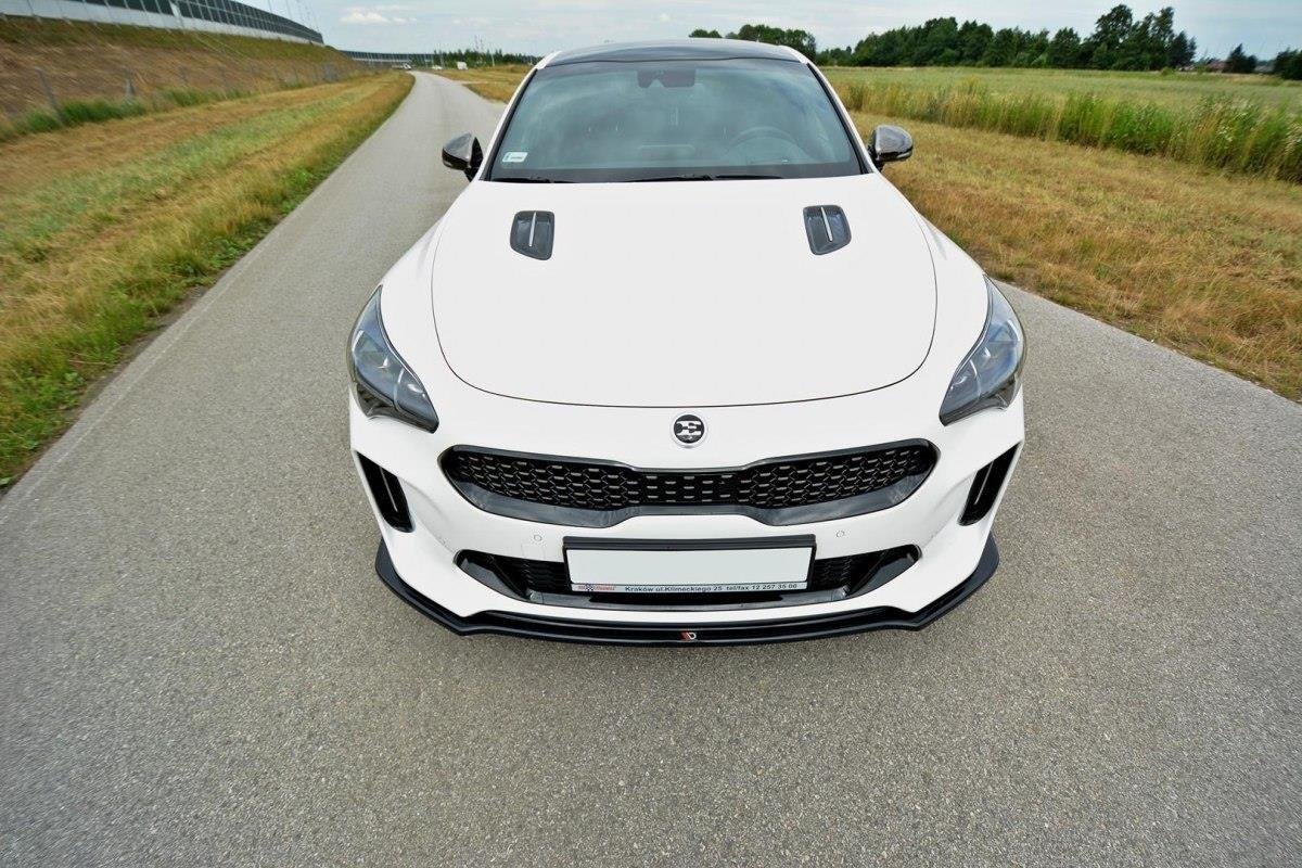 Street+ Spoilerlippe Front Ansatz V.2 passend für Kia Stinger GT / GT-Line / Standard Mk1 schwarz Hochglanz – Ansicht 2