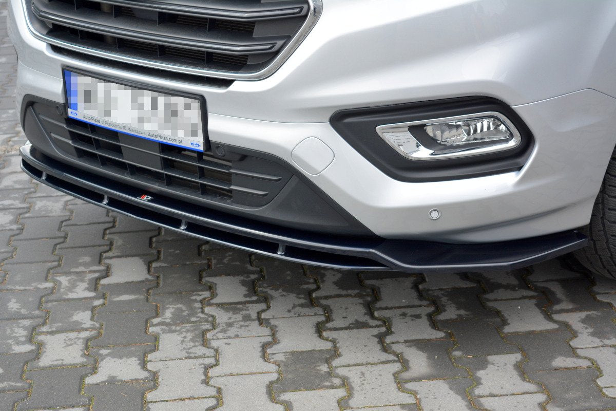 Street+ Spoilerlippe Front Ansatz V.1 passend für Ford Transit Custom Mk1 Facelift / Tourneo Custom Mk1 Facelift schwarz Hochglanz – Ansicht 3