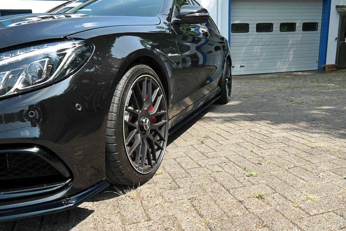 Street+ Seitenschweller Leisten passend für V.1 passend für Mercedes C-Klasse S205 63 AMG  schwarz Hochglanz – Ansicht 4
