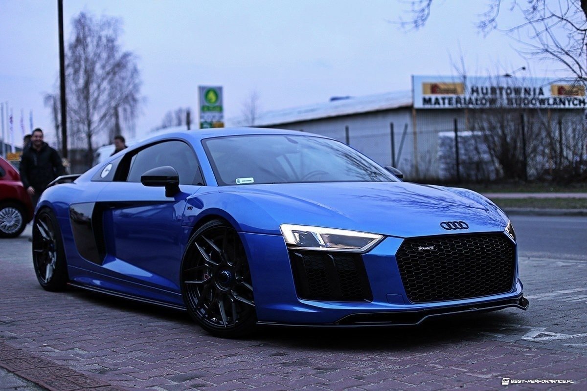 Street+ Spoilerlippe Front Ansatz V.2 passend für Audi R8 Mk.2 schwarz Hochglanz – Ansicht 3