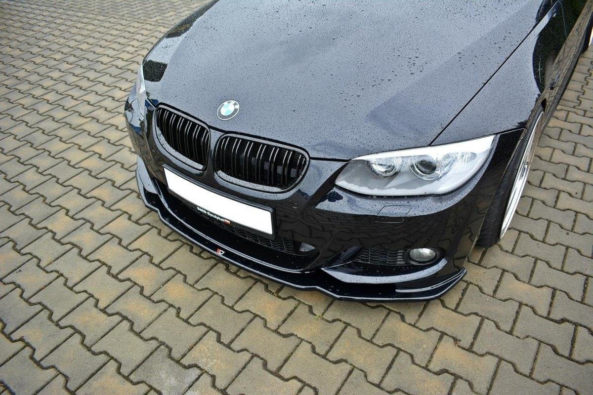 Street+ Spoilerlippe Front Ansatz V.2 passend für BMW 3er E92 M Paket FACELIFT schwarz Hochglanz – Ansicht 2