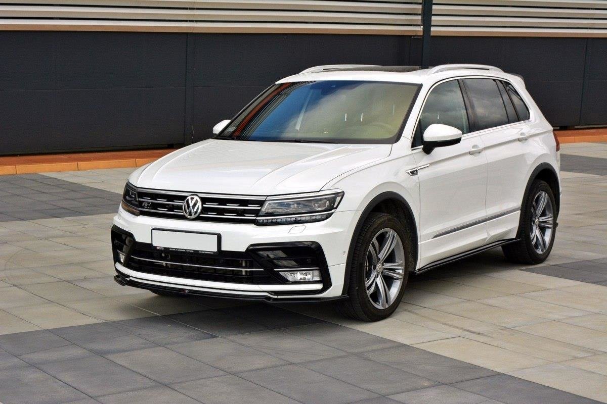 Street+ Spoilerlippe Front Ansatz passend für Vw Tiguan Mk2 R-Line schwarz Hochglanz – Ansicht 1