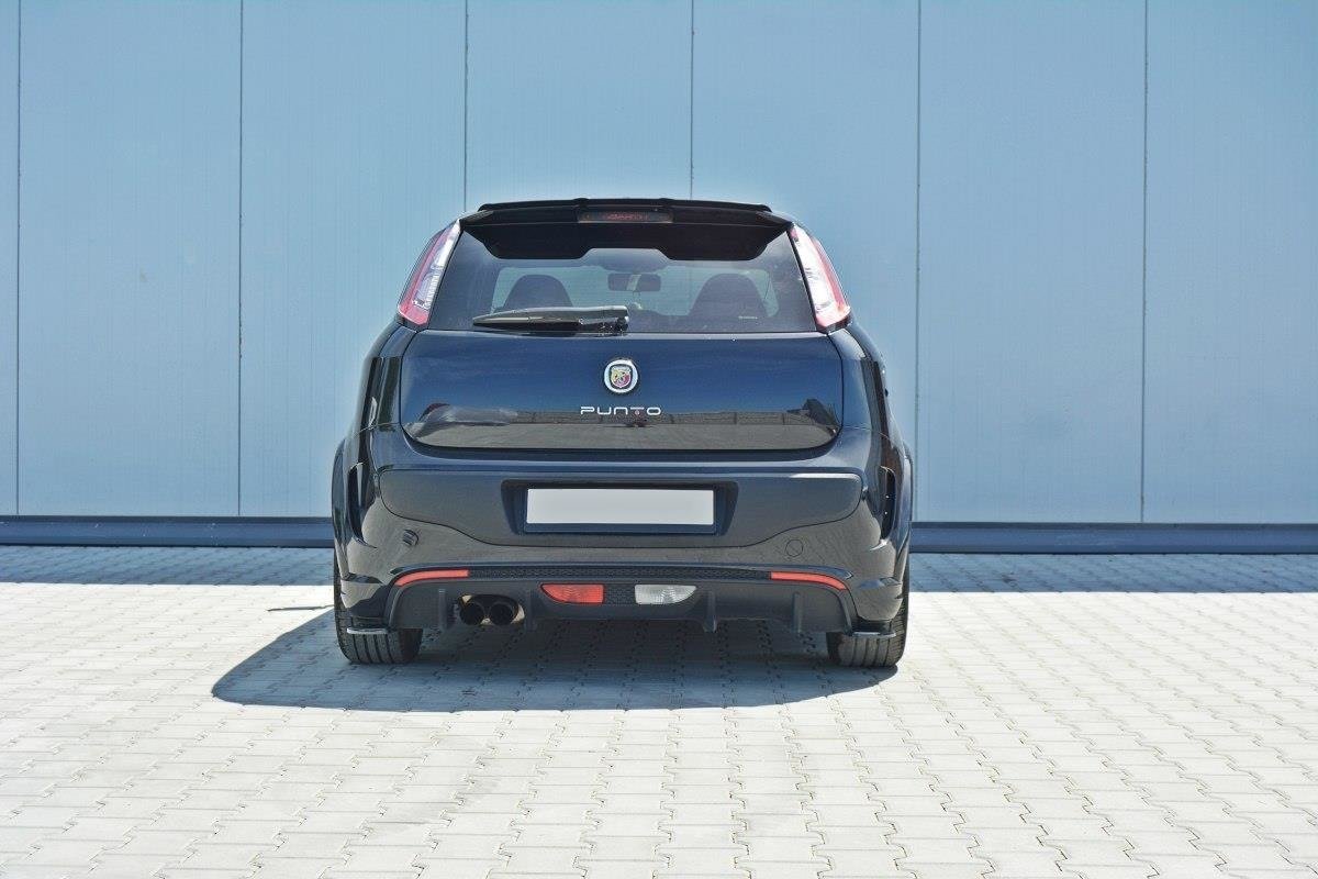 Heck Ansatz Flaps Diffusor passend für Abarth Punto Evo  schwarz Hochglanz – Ansicht 1