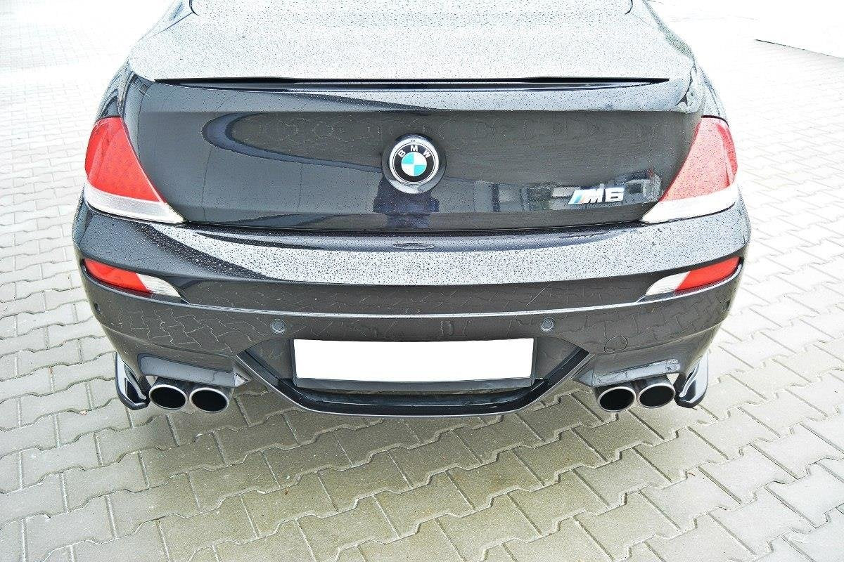 Heck Ansatz Flaps Diffusor passend für BMW M6 E63 schwarz Hochglanz – Ansicht 3