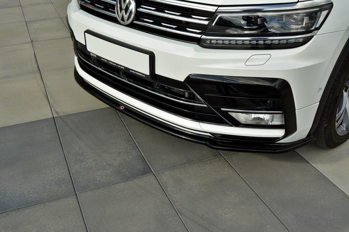 Street+ Spoilerlippe Front Ansatz passend für Vw Tiguan Mk2 R-Line schwarz Hochglanz – Ansicht 4