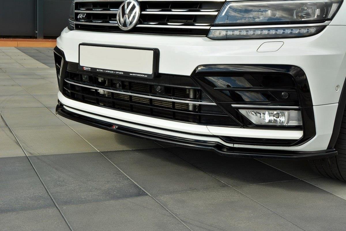 Street+ Spoilerlippe Front Ansatz passend für Vw Tiguan Mk2 R-Line schwarz Hochglanz – Ansicht 2