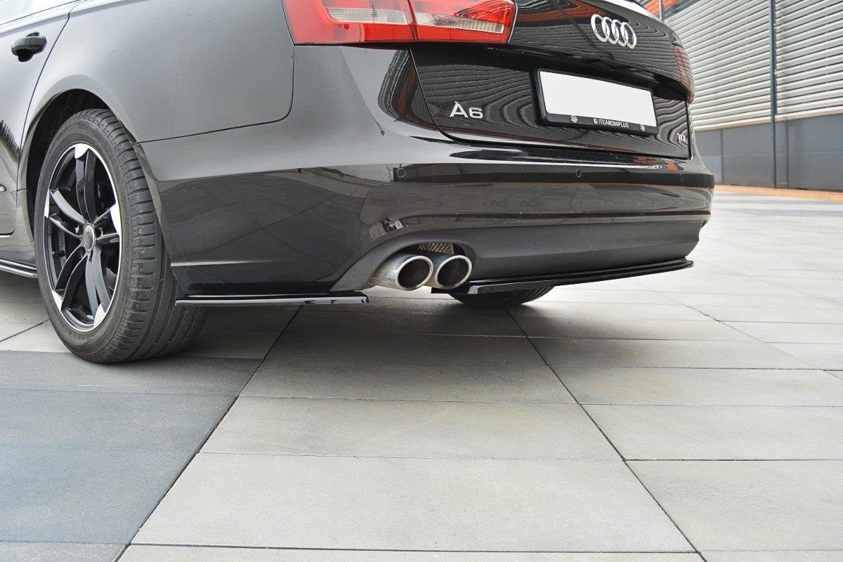 Heck Ansatz Flaps Diffusor passend für Audi A6 Avant / Limousine C7  schwarz Hochglanz – Ansicht 2
