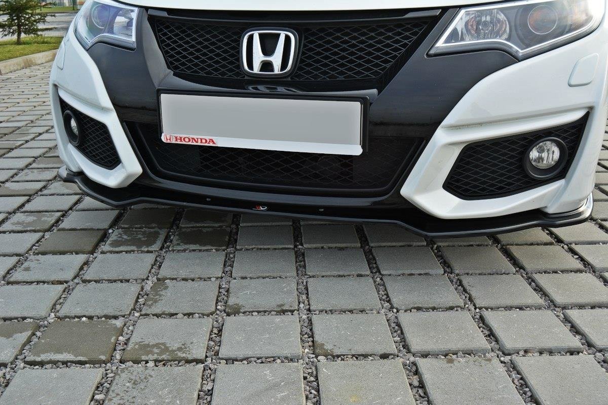 Street+ Spoilerlippe Front Ansatz passend für Honda Civic Mk9 Facelift schwarz Hochglanz – Ansicht 3