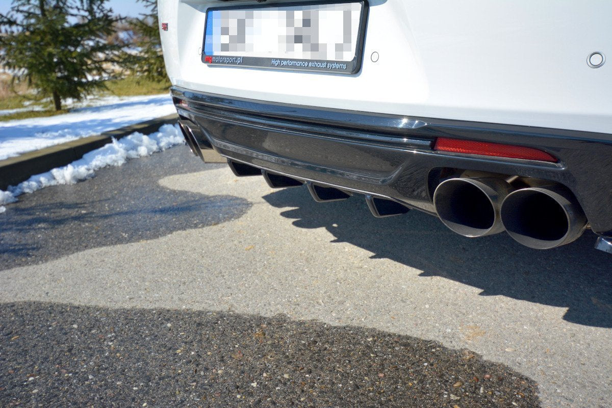 Diffusor Heck Ansatz passend für Chevrolet Camaro Phase-I 2SS Coupe Mk6 schwarz Hochglanz – Ansicht 1