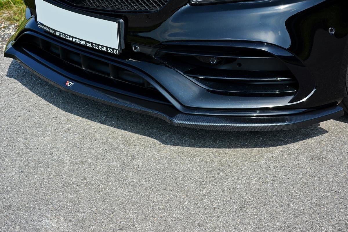 Street+ Spoilerlippe Front Ansatz V.1 passend für Mercedes A W176 AMG Facelift schwarz Hochglanz – Ansicht 3