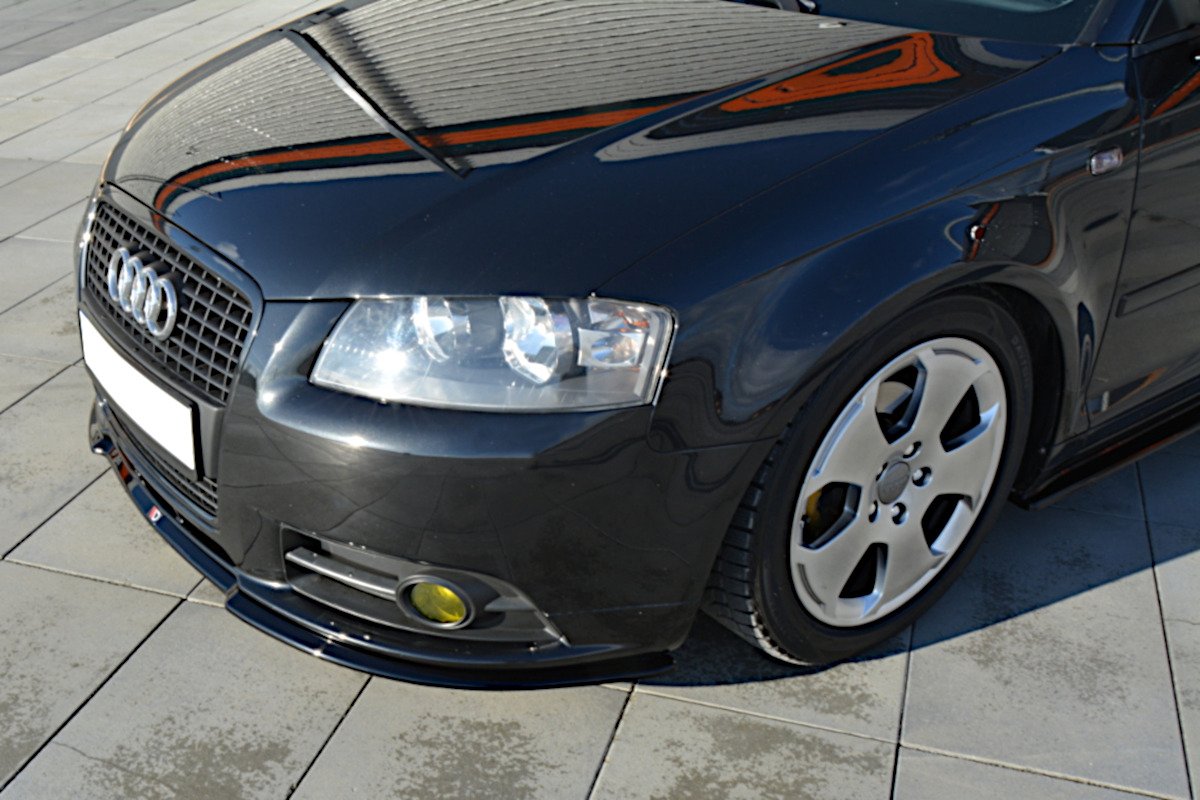 Street+ Spoilerlippe Front Ansatz passend für Audi A3 S-Line 8P schwarz Hochglanz – Ansicht 3