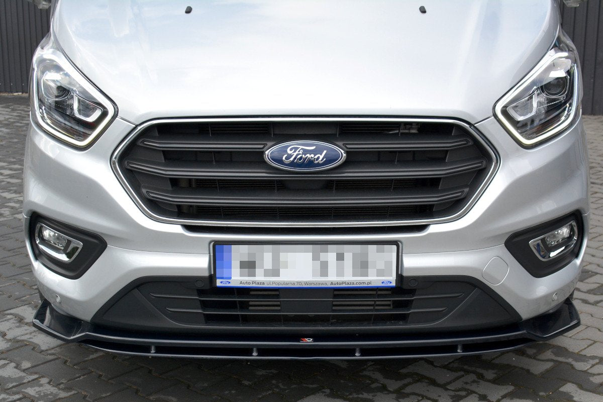 Street+ Spoilerlippe Front Ansatz V.1 passend für Ford Transit Custom Mk1 Facelift / Tourneo Custom Mk1 Facelift schwarz Hochglanz – Ansicht 4
