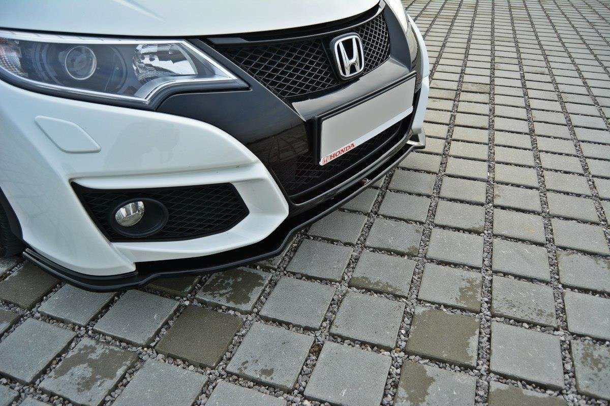Street+ Spoilerlippe Front Ansatz passend für Honda Civic Mk9 Facelift schwarz Hochglanz – Ansicht 4