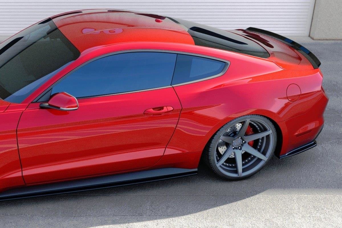 Heck Ansatz Flaps Diffusor passend für Ford Mustang Mk6 schwarz Hochglanz – Ansicht 4