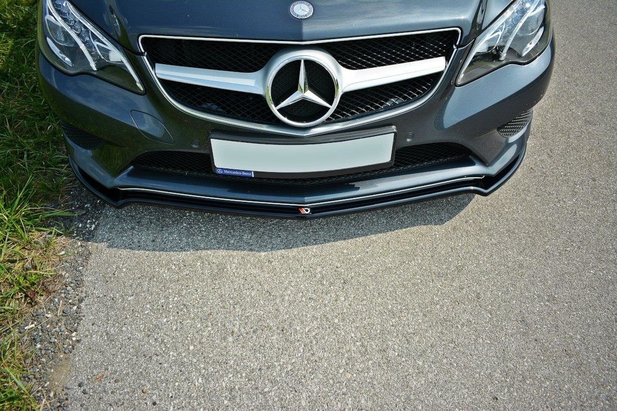 Street+ Spoilerlippe Front Ansatz V.1 passend für Mercedes - Benz E Coupe / Cabrio C207 Facelift / A207 Facelit schwarz Hochglanz – Ansicht 3